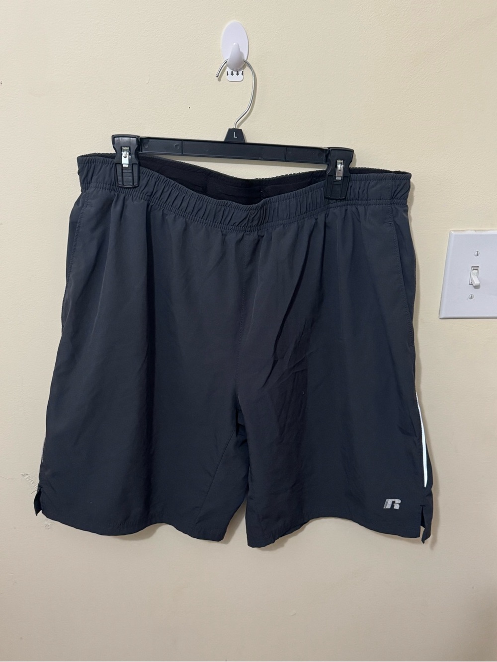 Russell Athletic Black Men's Training Shorts with Reflective Trim